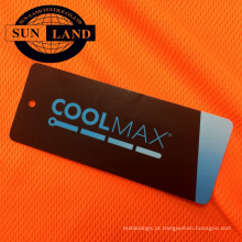 malha de trama alaranjada de néon fluorescente da malha 100 tela do coolmax do poliéster